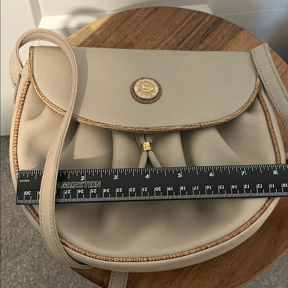 Celine Beige Crossbody Shoulder Bag with Gold Accent - Picture 5 of 12